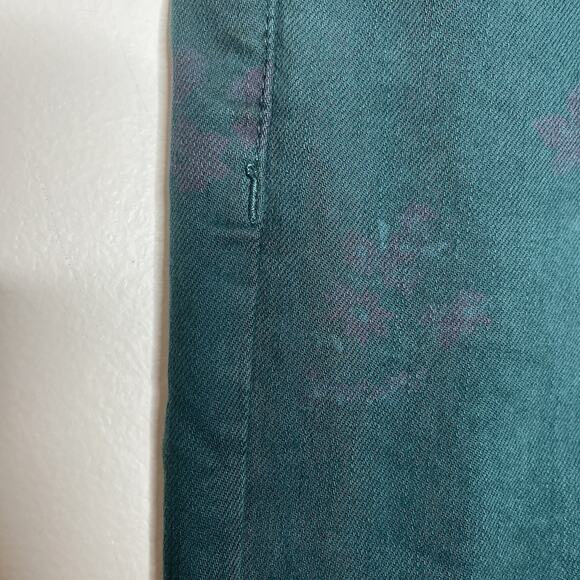 LOFT Modern Skinny Floral Print Jeans Teal Womens 14 Boho Western Forest Fairy - Picture 3 of 7